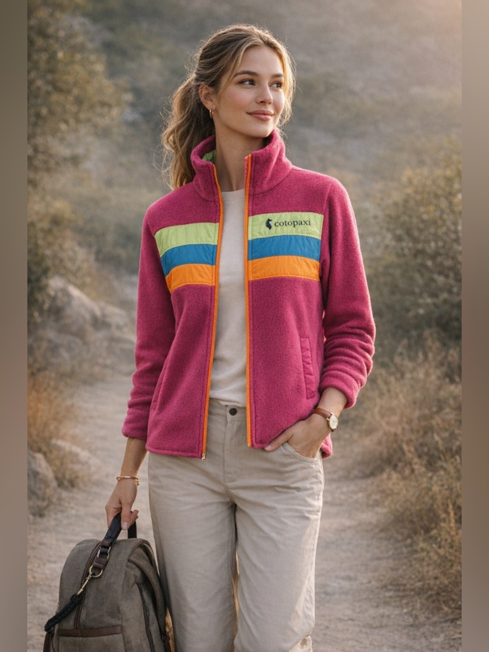 Cotopaxi Jacket Women S Teca Fleece Full Zip Colorblock Gorpcore Hiking Magenta